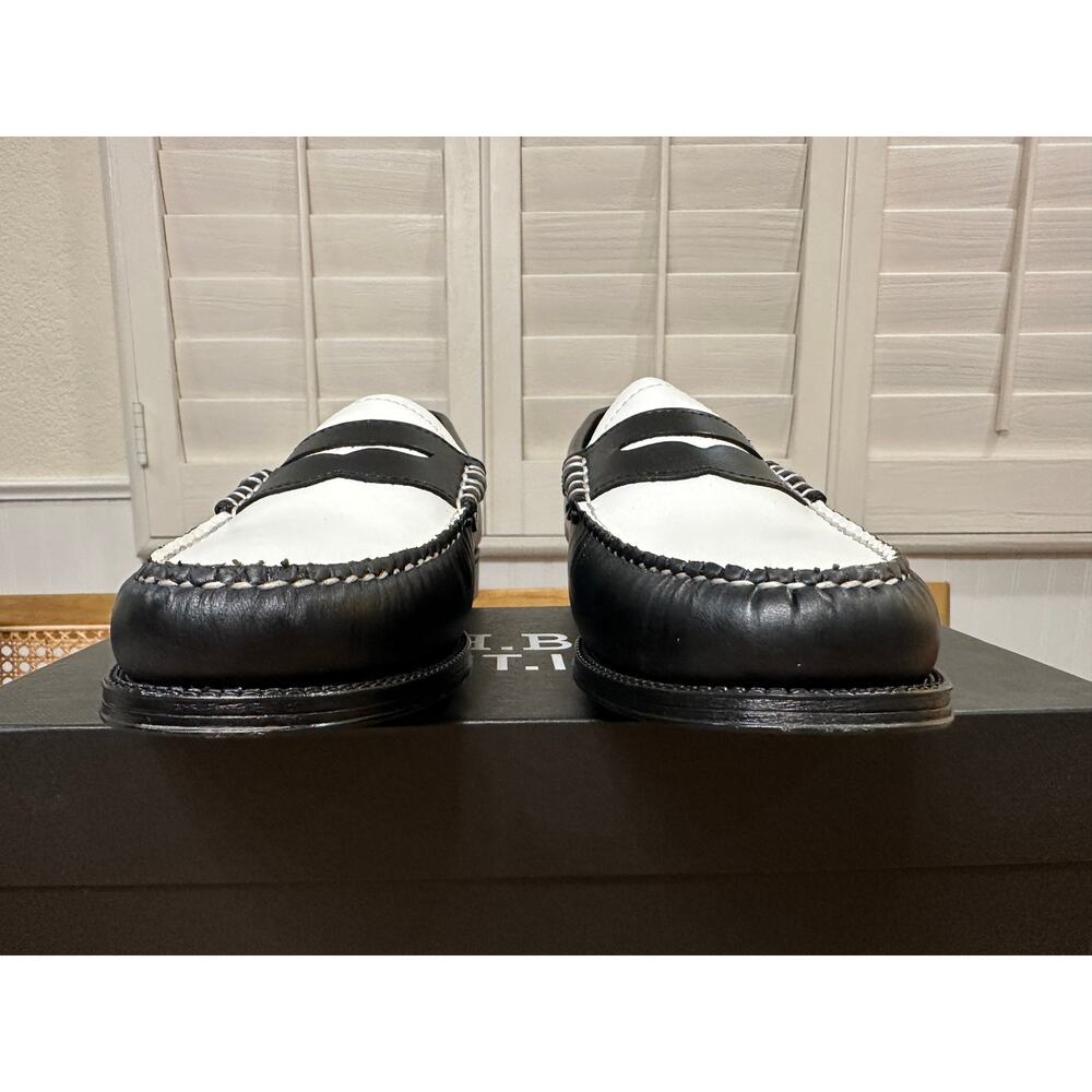 G.H.BASS & CO. Women's Whitney Easy Weejuns® Loafers Black White Leather 9.5 NIB - Picture 8 of 15